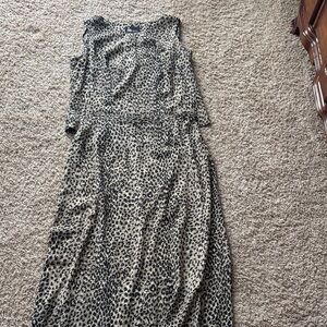 KS women’s Leopard Print Sleeveless Maxi Dress